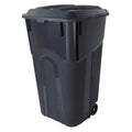 32 Gallon Wheeled Garbage Can. Attached Lid. Black : Home & Kitchen