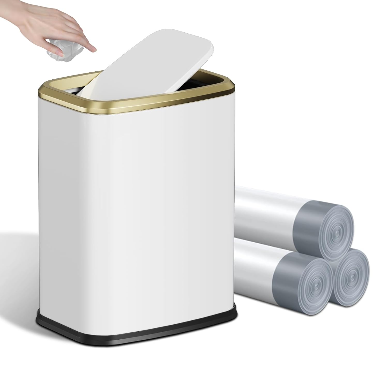 KHMMGK 8L/2.1 Gallon Small Bathroom Trash Can with Lid