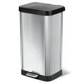 Pedal-operated trash can — features a soft-close lid and odor-blocking design.