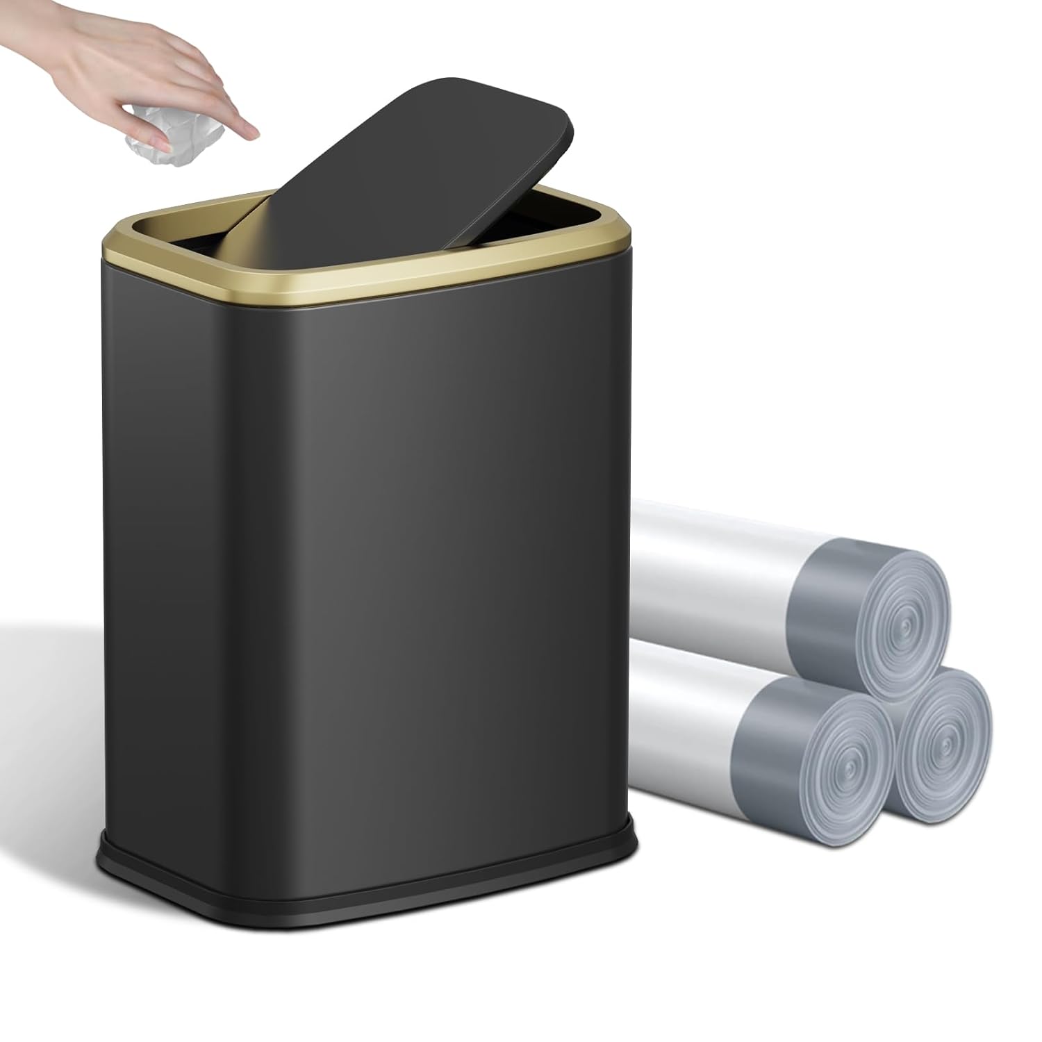 KHMMGK 8L/2.1 Gallon Small Bathroom Trash Can with Lid