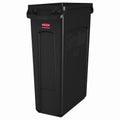 Rectangular Plastic Trash Can (with Ventilation Channels), 23-Gallon, Black