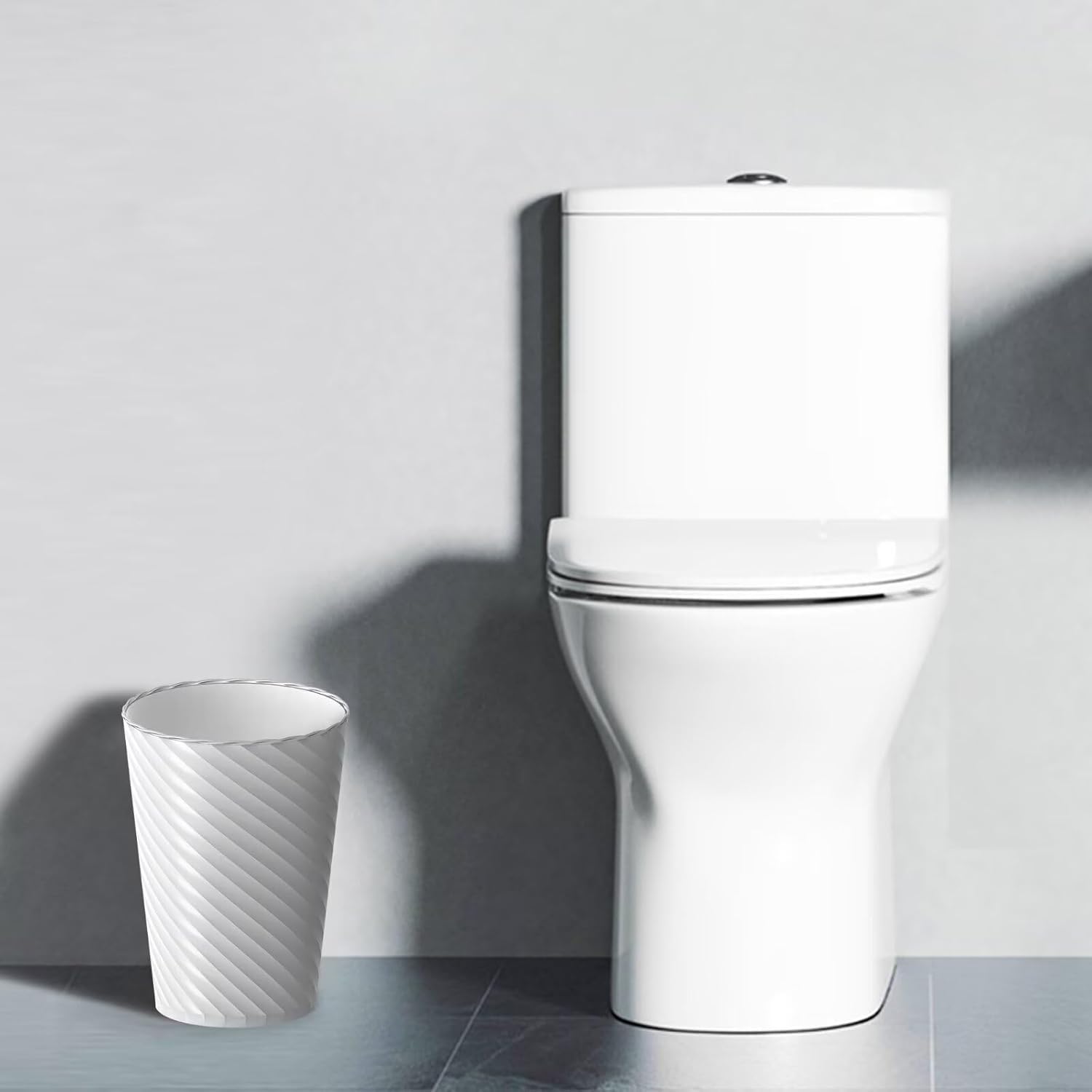 Bathroom Trash Cans (Pack of 3, 1.8 Gallons / approx. 6.8 Liters, Trash Bags Included)
