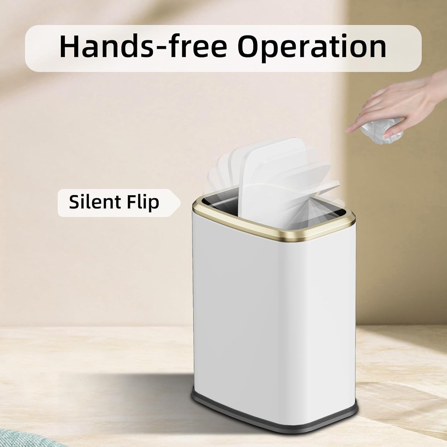 KHMMGK 8L/2.1 Gallon Small Bathroom Trash Can with Lid