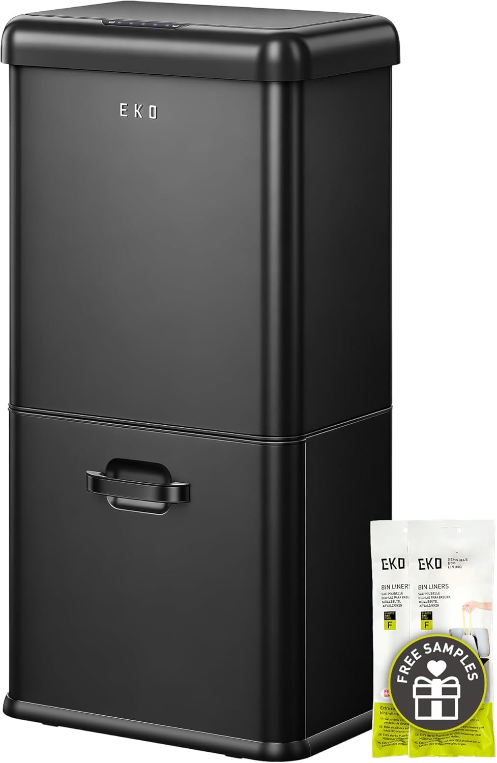50L/13.2-Gallon Rectangular Touchless Sensor Trash Can (Brushed Stainless Steel Finish)