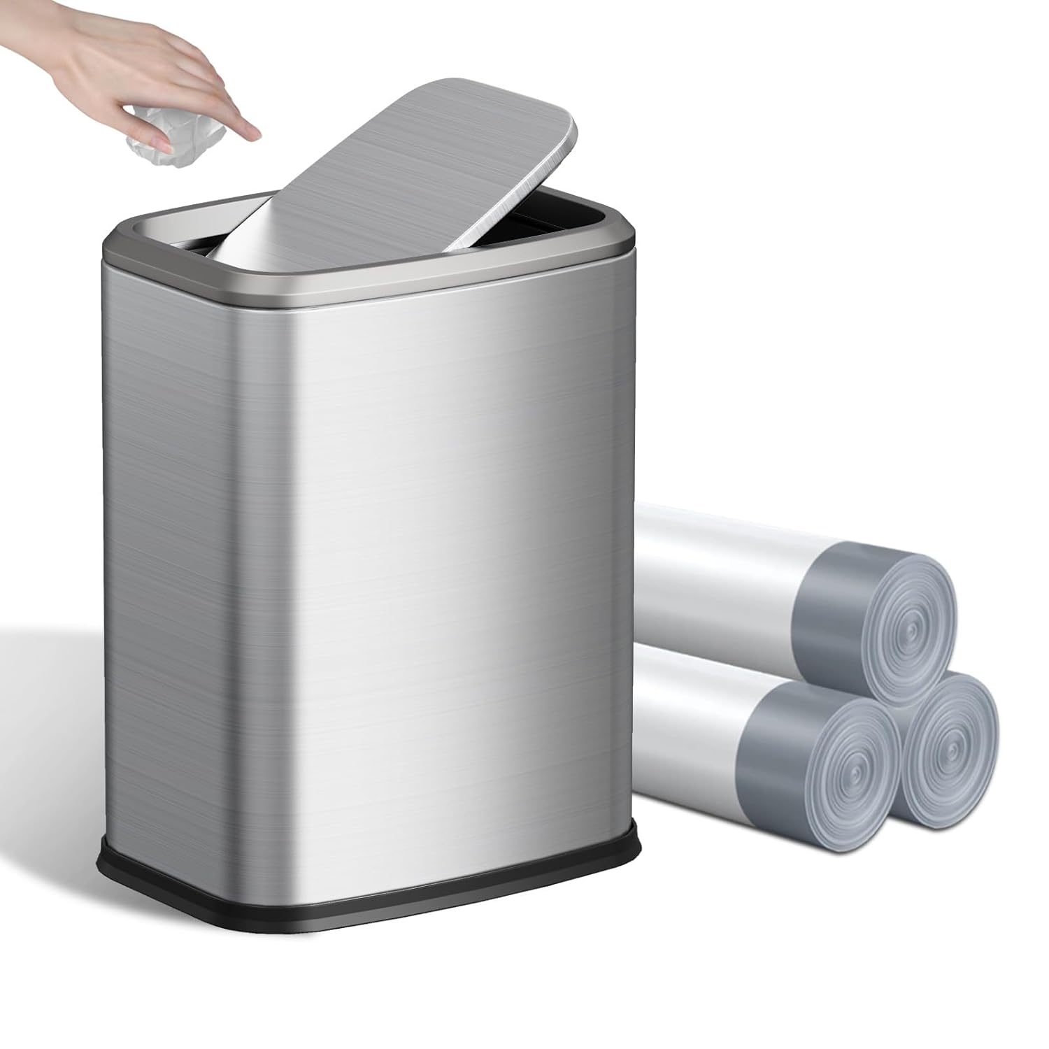 KHMMGK 8L/2.1 Gallon Small Bathroom Trash Can with Lid