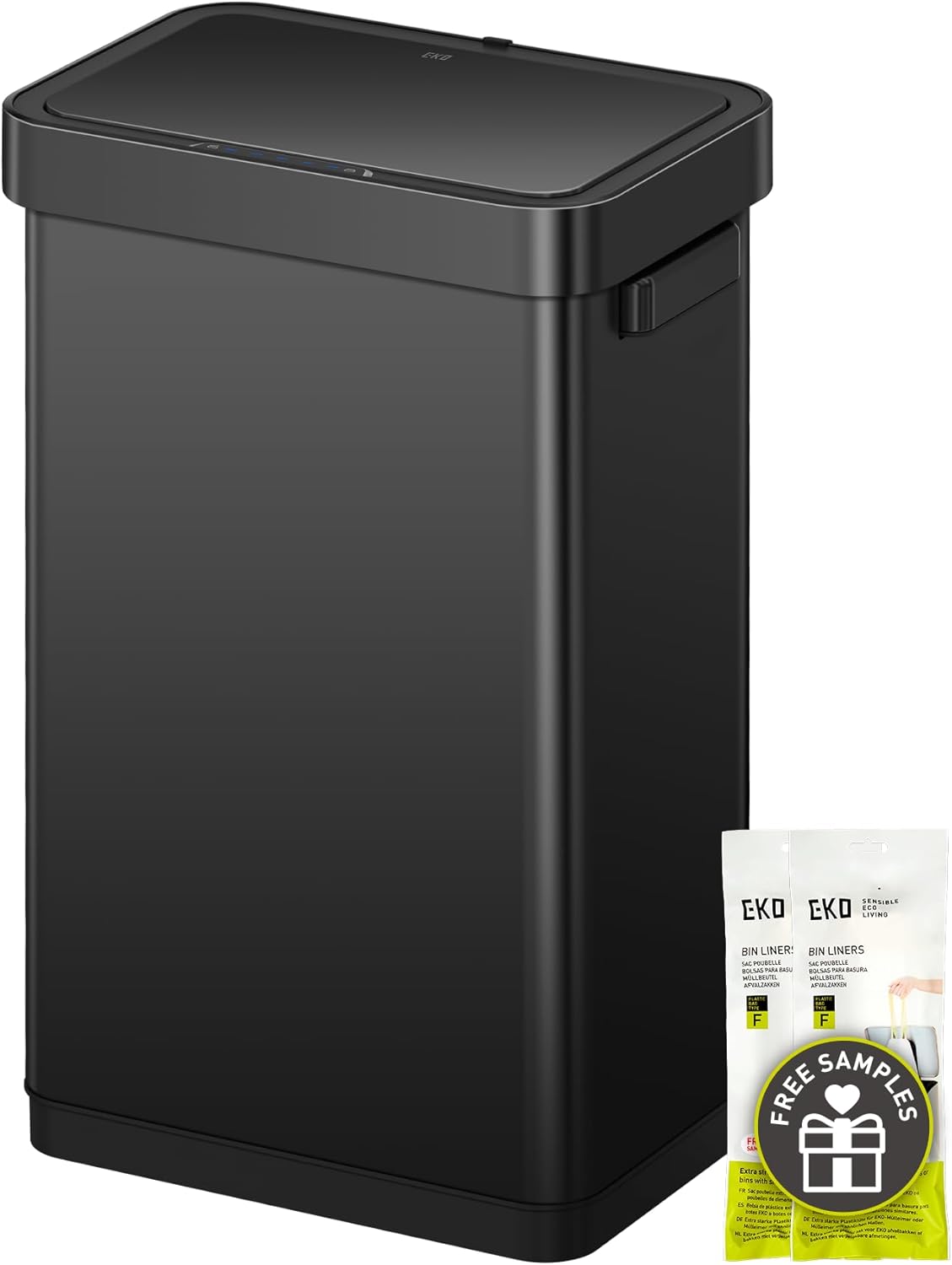 50L/13.2-Gallon Rectangular Touchless Sensor Trash Can (Brushed Stainless Steel Finish)