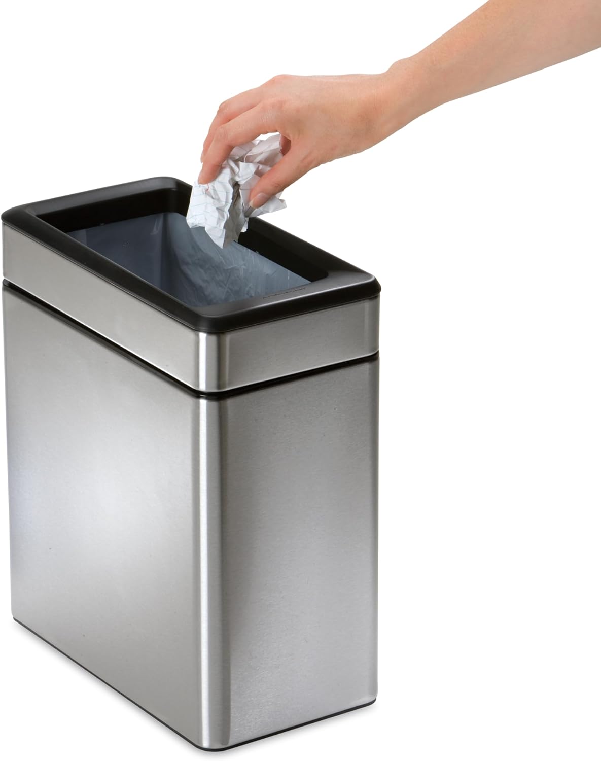 Slim Open-Top Trash Can — 10L/2.6-Gallon Commercial Office Waste Bin